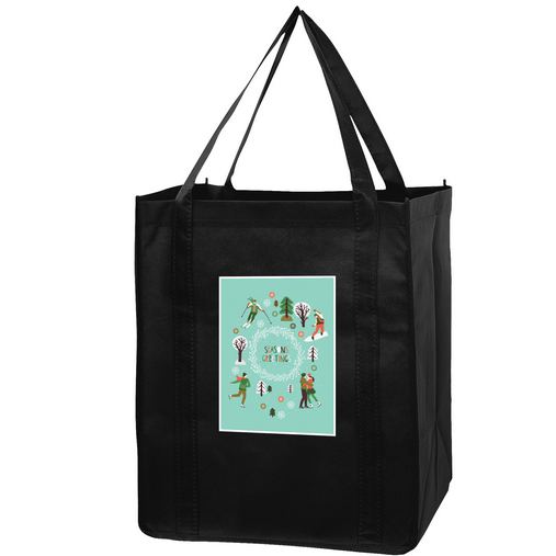  Recession Buster Non-Woven Grocery Tote Bag w/Insert and Full Color (13"x10"x15") - Color Evolution 